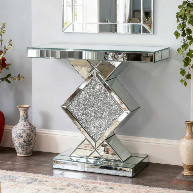 Andreja 80cm Glass Top Console Table