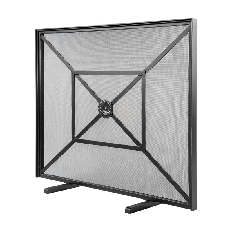Royal Steel Fireplace Screen, Flat Black