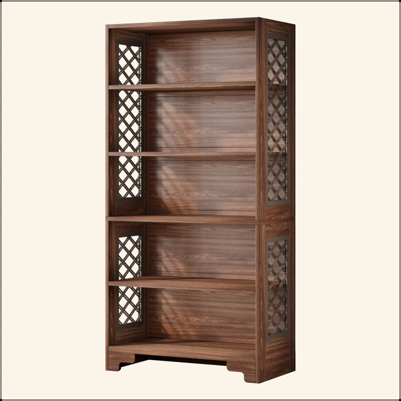 Bibliothèque vintage 6 niveaux Mid-Century brune pour le salon, le bureau, la chambre à coucher