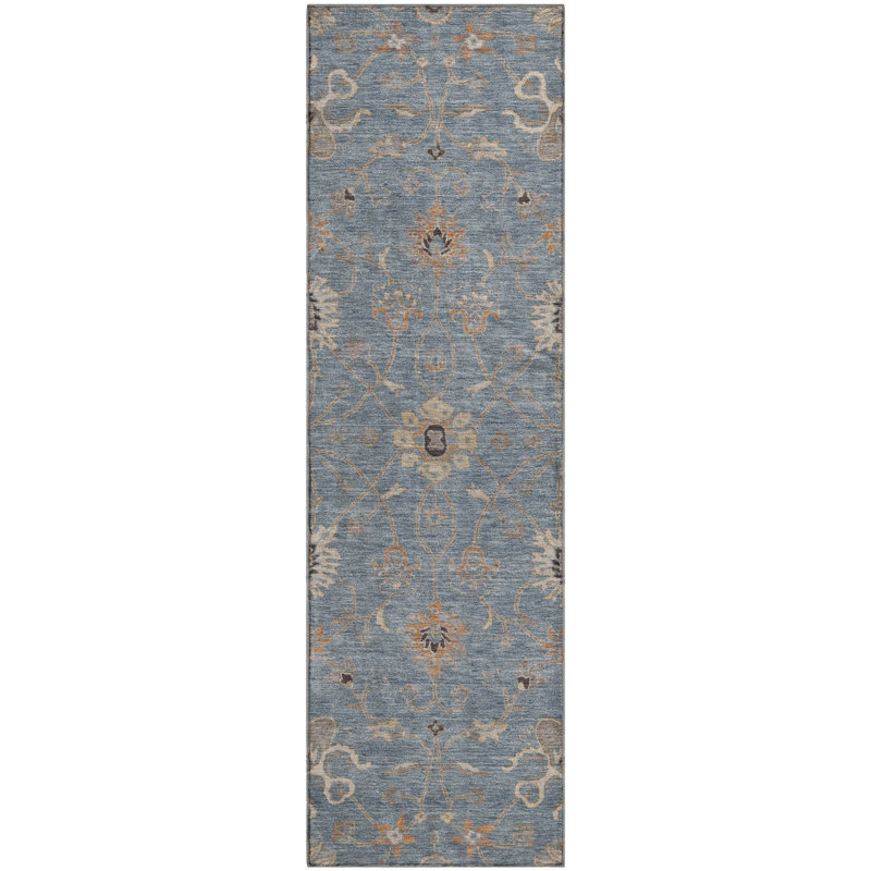 Premium Machine Washable Ducote AMF1137 Global Rug, Runner 2'3" x 7'6"
