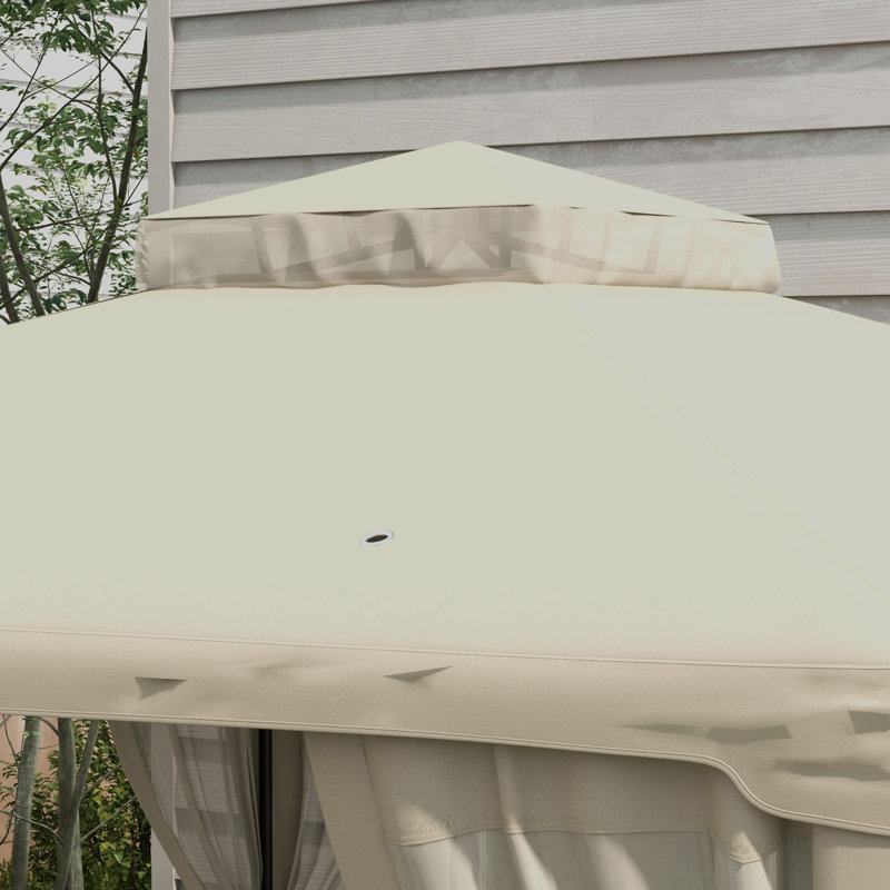 Patio en acier , Blanc, crème, H 103,2 po x l 120 po x P 144 po