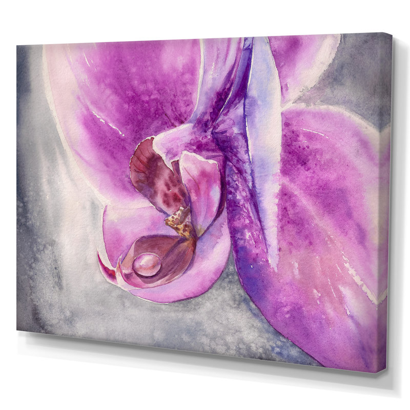 Impression sur toile tendue, "Purple Summer Orchid Flower", H 16 po x l 32 po x P 1 po