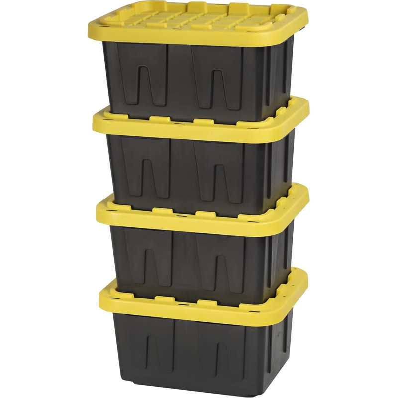 Boîtes de rangement empilables robustes et résistantes aux intempéries de 5 gallons avec couvercle de 4 gallons