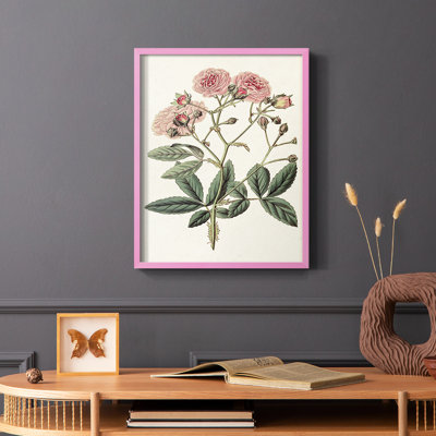 «Pink Floral Mix», reproduction encadrée en V - bois massif