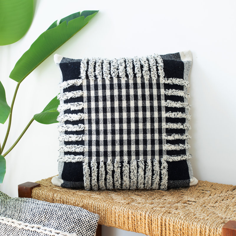 Pinstripe Cotton Throw Pillow