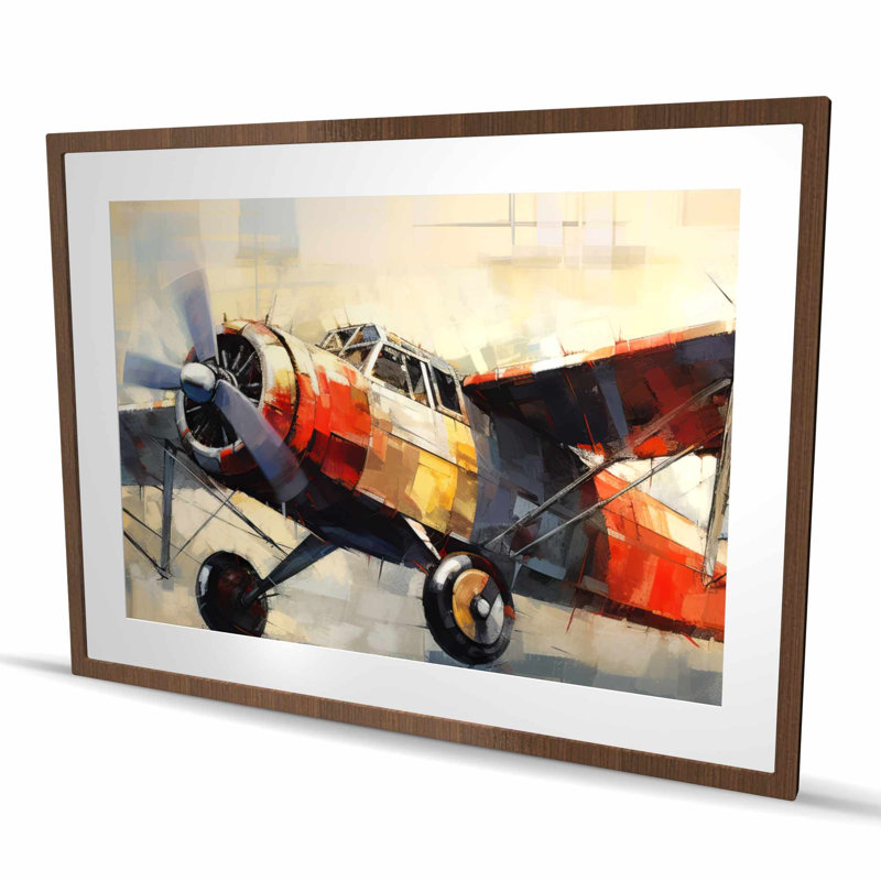 «Take off» - Reproduction encadrée d'aviation pour la décoration intérieure, Brun, H 36 po x l 48 po