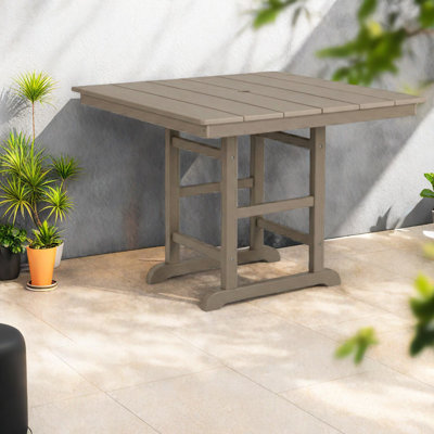 Tables de patio portatives, Hdpe 37,8 po carré rustique pour les repas en plein air