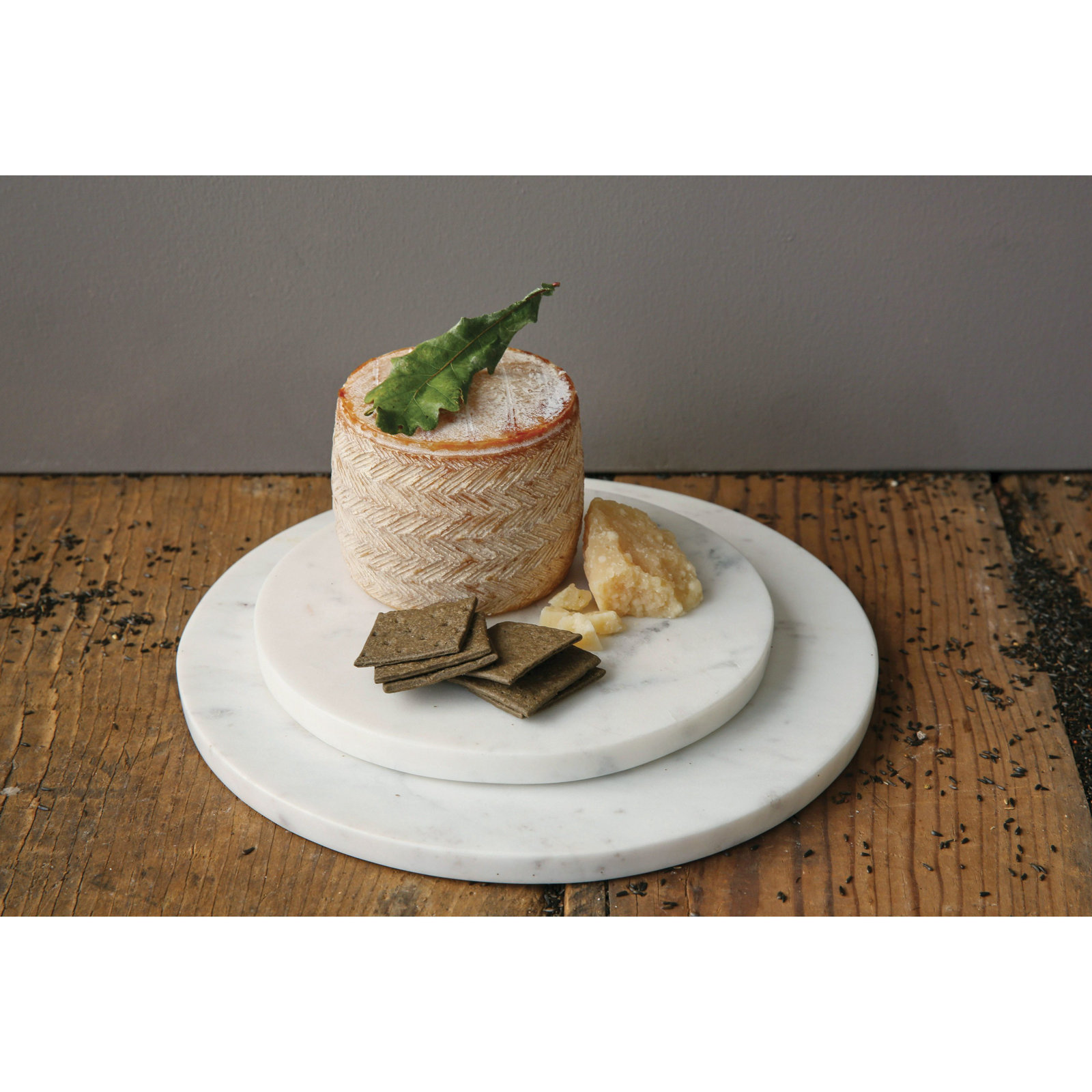 Keane Round Marble Cheese Board, 0.5" H x 11" W x 11" D, White