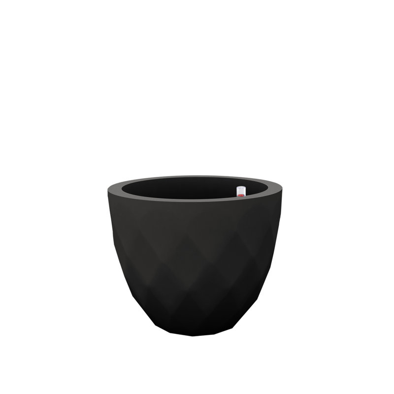 Vases Polyethylene Resin Pot Planter, Black, 17.75" H x 21.75" W x 21.75" D