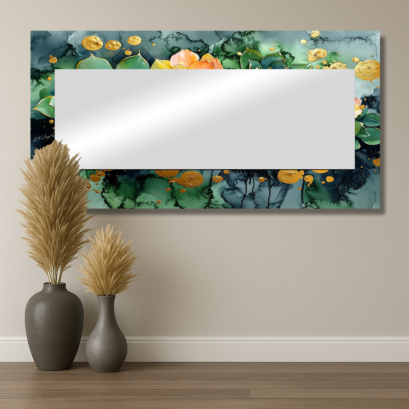 Printemps symphonie d'Echeveria Elegans Garden II - art de miroir mural succulent - imprimé sur métal, 28 po x 55 po