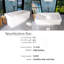 67 po. X 28 po. Baignoire autoportante à surface solide avec drain réversible en blanc mat