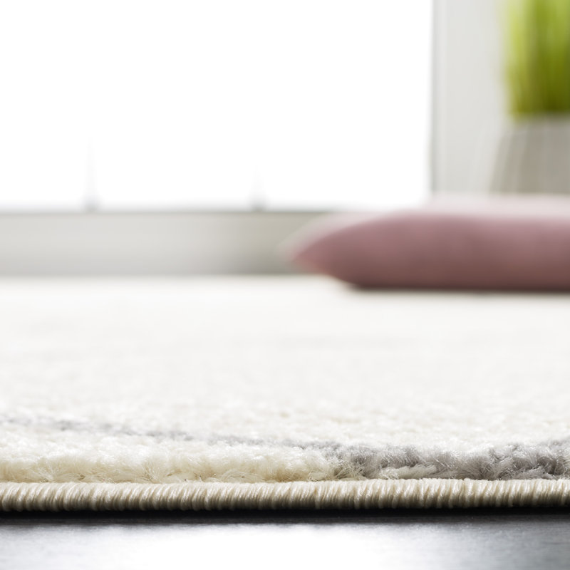 Tapis ivoire / gris Kasturi 608, Carré 6 pi 7 po