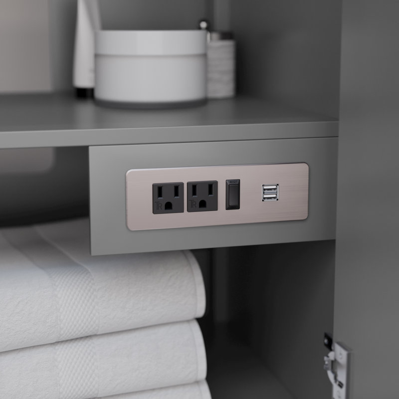 Icon 42" Freestanding Single Bathroom Vanity with Cultured Marble Top, Gray, Matte Black