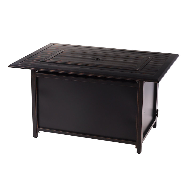 Avaline Rectangle Propane Smokeless Fire Pit Table with Hidden Fuel Tank, Gray
