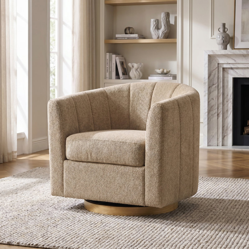 Fauteuil demi-tonneau pivotant, Taupe
