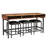 Rectangular Sofa & Console Table with 3 Stool Set, Made with Solid Wood & Leather, 76x22x36