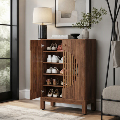 20-Pair Shoe Cabinet, Stylish Shoe Rack Organizer With Doors