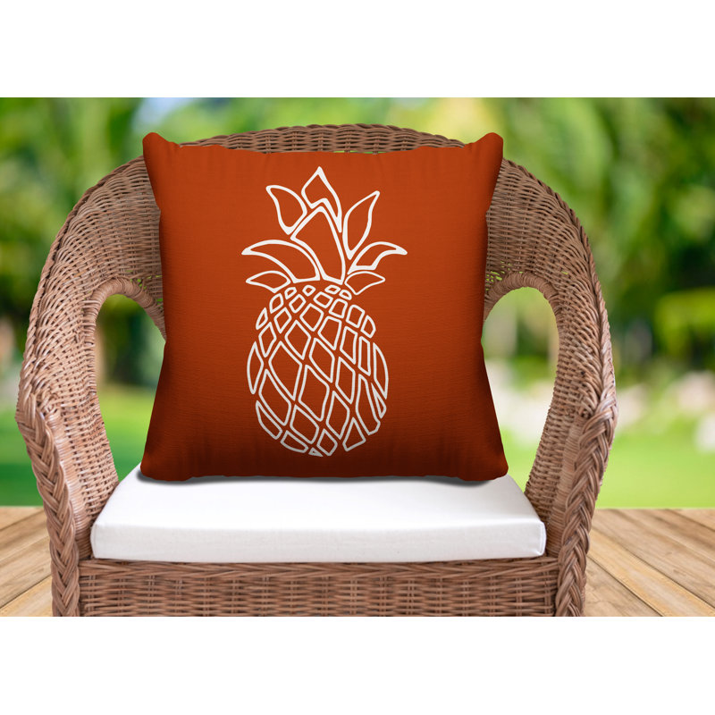 Housse de coussin d'extérieur carré Calico, H 15 po x l 15 po, Orange