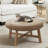 33.1" Round Leather Coffee Table-1768770163