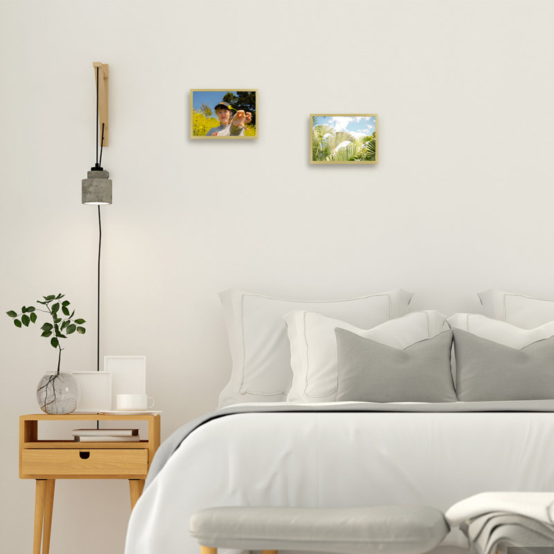 Ensemble de cadres photo en métal avec passe-partout - Basics by Wayfair ™, Or, 5 po x 7 po emmêlé à 4 po x 6 po