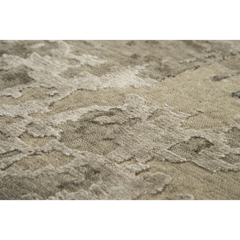 Wool Hand Knotted  Beige Rug, 6' x 9'