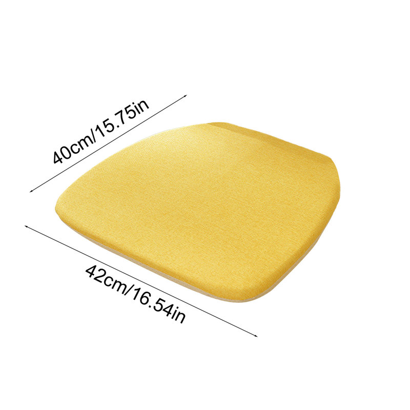 Summer Flax And Linen Horseshoe Shaped Chair Cushions Dining Chair Cushions With Straps Non-sliped, Yellow