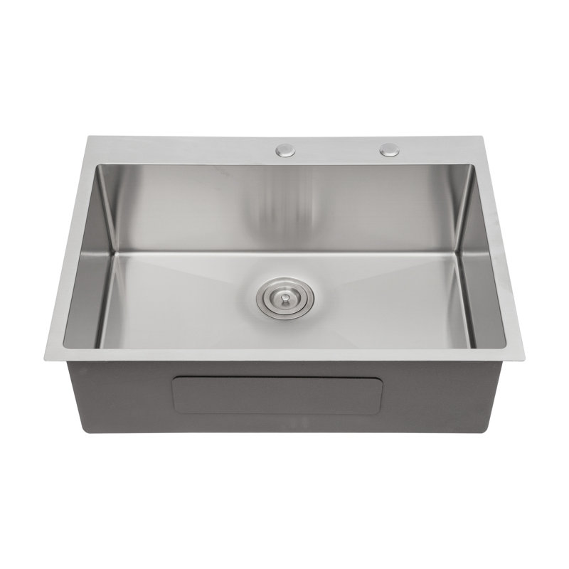 Évier de cuisine encastré à simple cuve en acier inoxydable 33 x 22 x 10 po