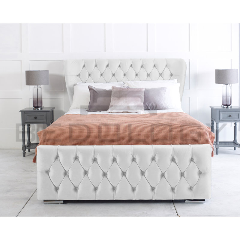 Cadnite Upholstered Storage Bed, Double (135x190cm), White