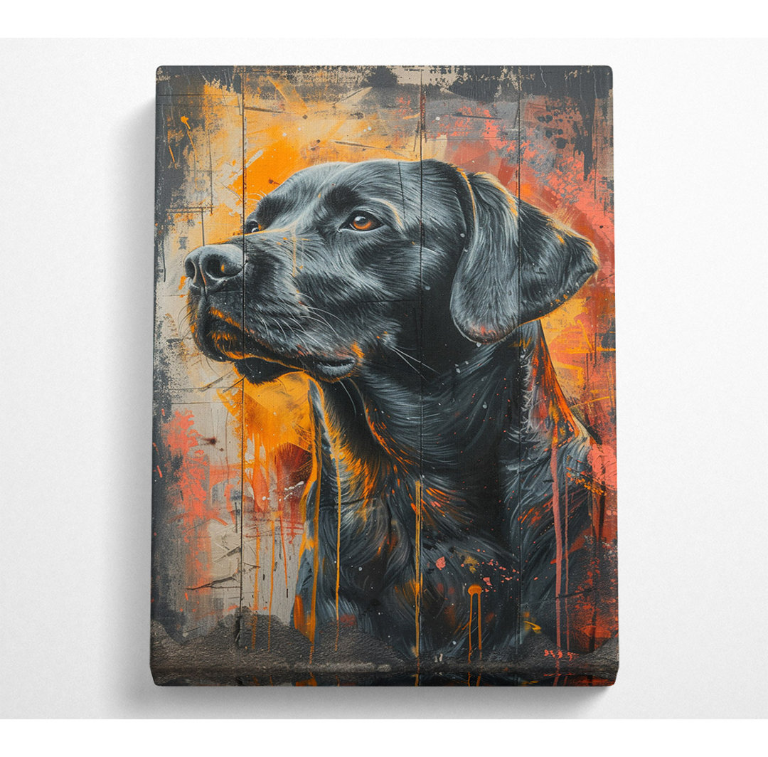 Black Lab - Ohne Rahmen Kunstdrucke auf Leinwand