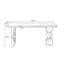 Bureau rectangulaire en bois massif noir et brun noisette-14863970
