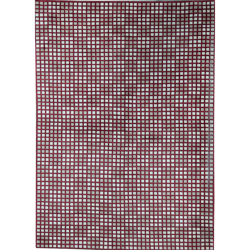 Hand-Knotted High-Quality Red and Beige Area Rug