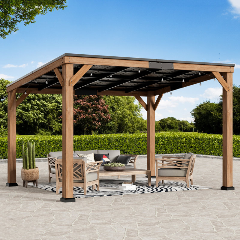 Pavillon de jardin en cèdre Supreme Premium, P 10 pi x l 12 pi