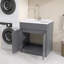 Évier de cuisine 30 po avec lavabo à surface solide et armoire de rangement autoportante brun clair-139366831
