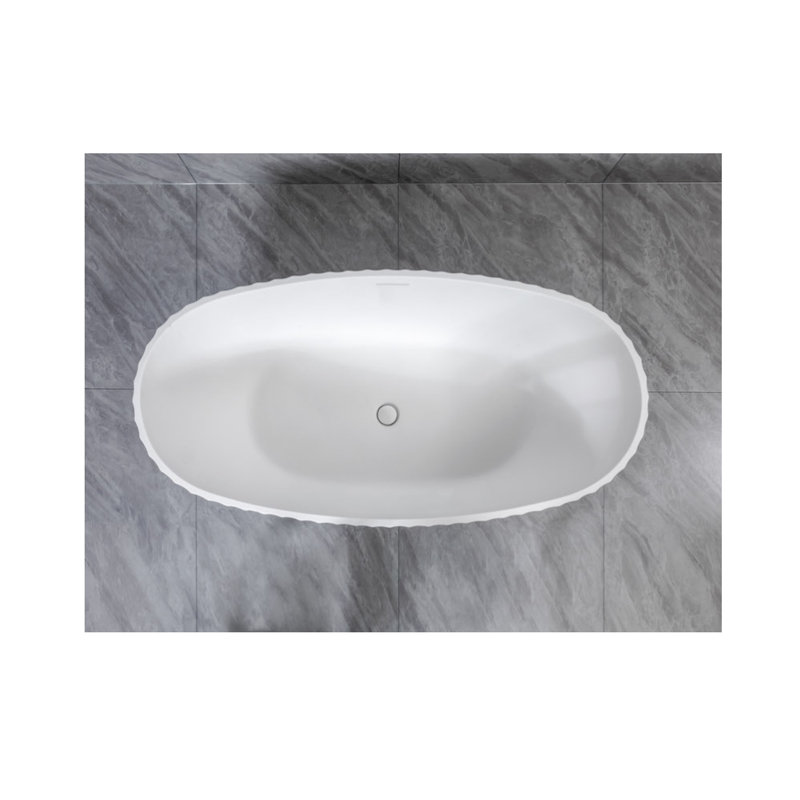 63'' W 25.6'' H Frameless Offset Curved Tub & Shower Kit, White