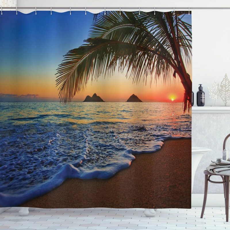Shower Curtain with Hooks Included, 75" H x 69" W