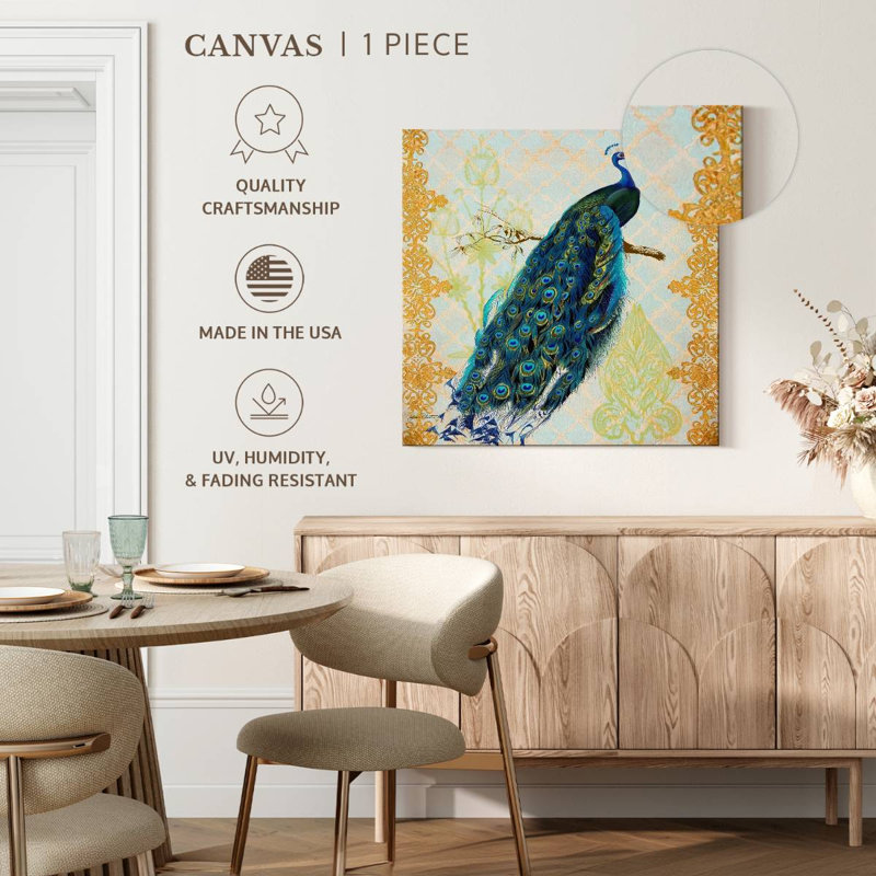 Beautiful Peacock, 16" H x 16" W