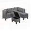 Canapé, chaise et repose-pieds 104,5 po, gris