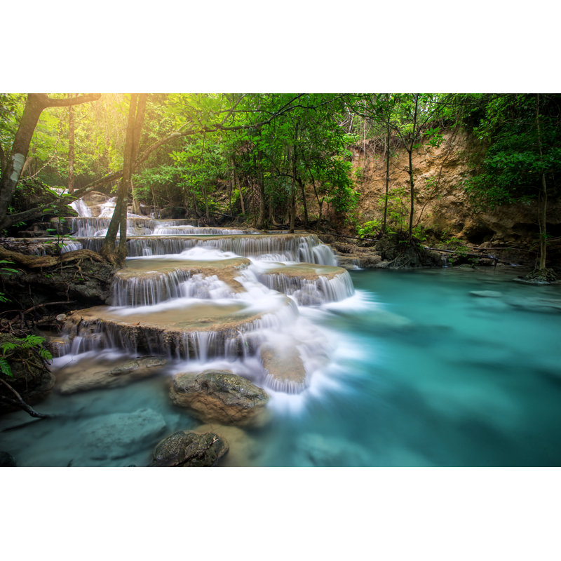 Huay Mae Kamin Waterfall - Photographie sur toile tendue, H 32 po x l 48 po