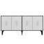Console moderne, anthracite et blanc, 100% panneau de particules recouvert de mélamine, épaisseur: 0,7 pouce | Support mural, tablettes multiples, design élégant pour le salon et le vestibule-1959996487-1959996481