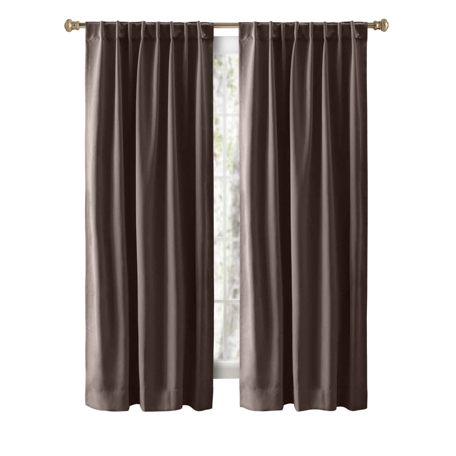Ardelle Blackout Thermal Rod Pocket Panel, Espresso, 56" W x 84" L