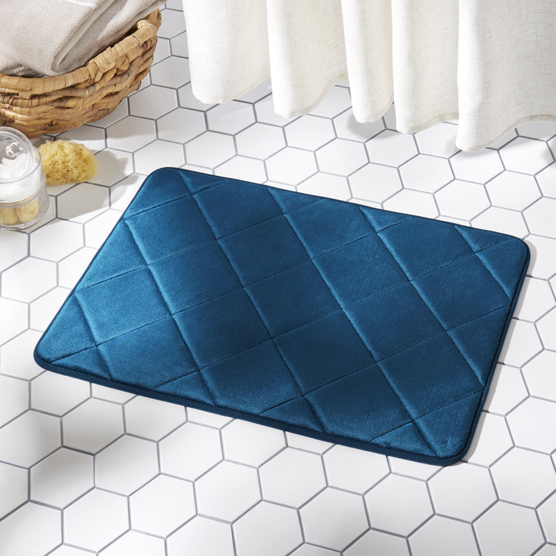 Haruhi Non-Slip Bath Mat, 20" W x 30" L, Blue