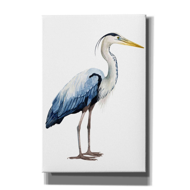 «Seabird Heron II» par Grace Popp, art mural sur toile, H 60 po x l 40 po x P 1,5 po