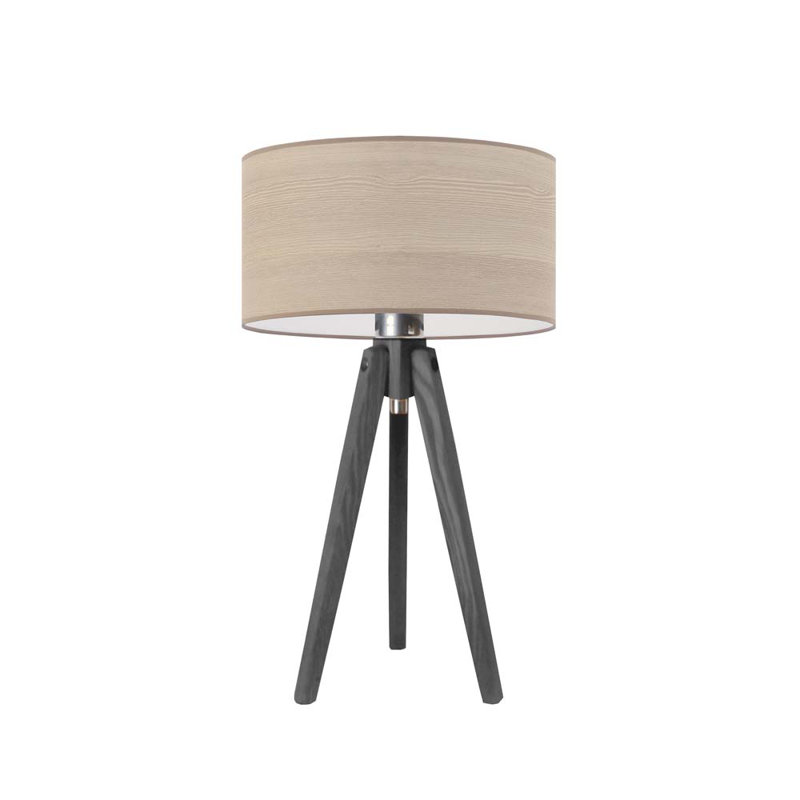 Turner Wood Tripod Lamp, Beige, Grey