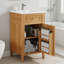 Meuble-lavabo de 20 po avec lavabo, meuble-lavabo sur pieds en bois massif avec tablette réglable et tiroir inclinable, petit meuble-lavabo autoportant avec rangement pour porte et poignées en bois