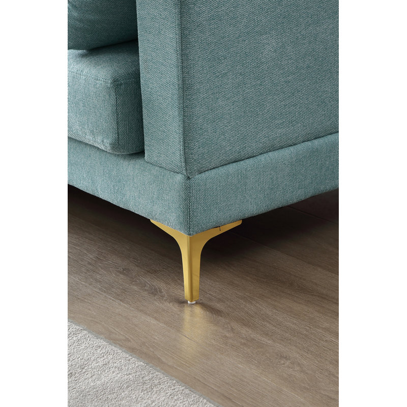 Canapé en L, 100 % polyester turquoise