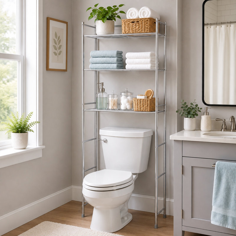 Rangement au-dessus de la toilette autoportant l 24,02 po x H 67,72 po x P 11,02 po Eliano