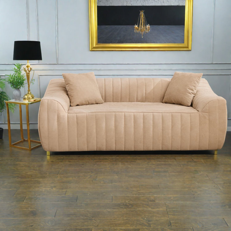 Canapés à compression, canapé deux places moderne et spacieux en similicuir de 198 cm pour la maison, Tanné