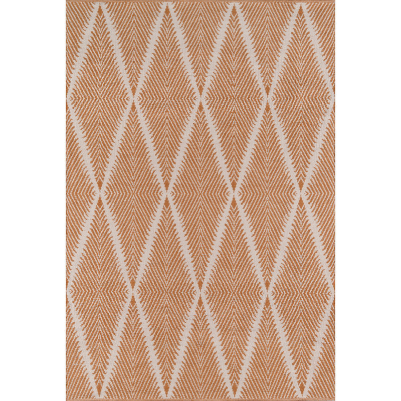 River Geometric Handmade Flatweave Orange Area Rug, Runner 2'3" x 8', Yellow