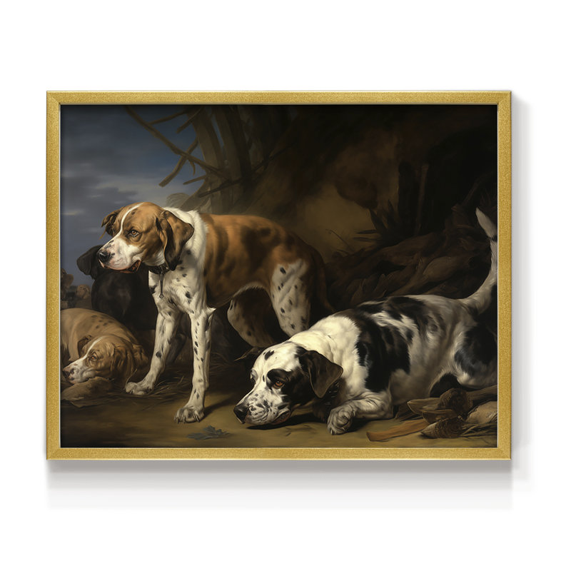 Faune - XCV III - Reproduction encadrée - Restickable, H 16 po x l 20 po, Or