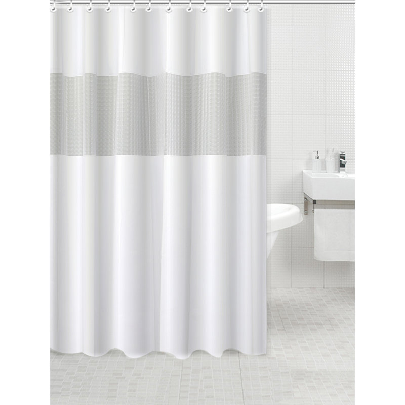 Rideau de douche avec crochets inclus, Blanc